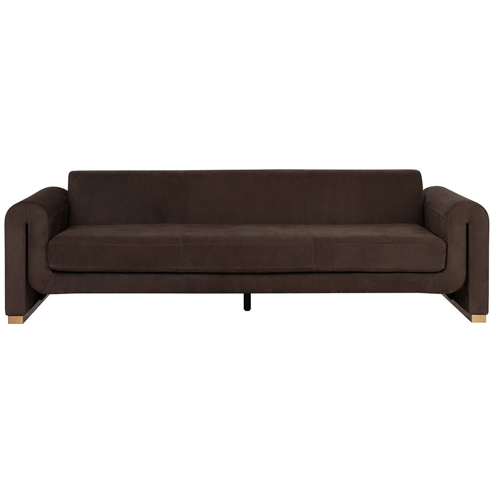 Romer Leather Sofa, Nubuck Cocoa