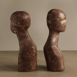 Wisdom Bookend, Brown Marble-Like, Set of 2