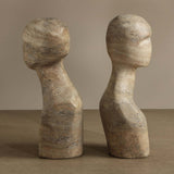 Wisdom Bookend, Sand Beige Travertine Look, Set of 2