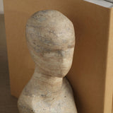 Wisdom Bookend, Sand Beige Travertine Look, Set of 2