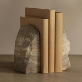 Strata Bookend, Travertine Look, Set of 2