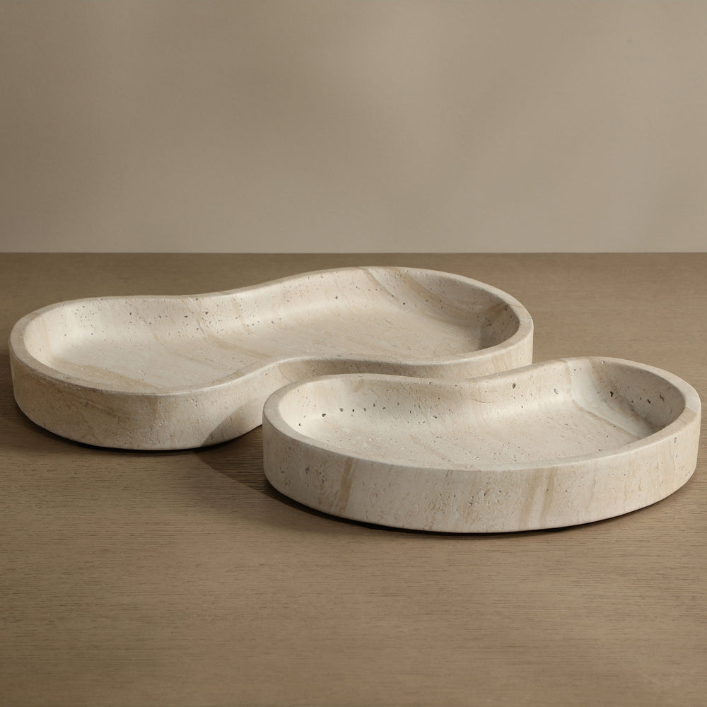 Amoeba Tray, Taupe, Set of 2