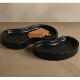 Amoeba Tray, Black, Set of 2