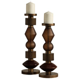 Bauhaus Candle Holder, Brown, Set of 2
