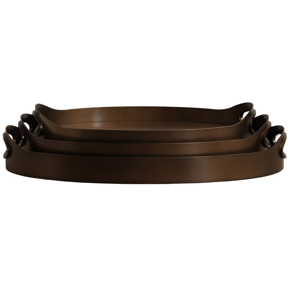Delhi Tray, Brown, Set of 3