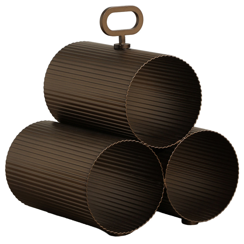 Mendocino 3 Bottle Wine Rack, Gold