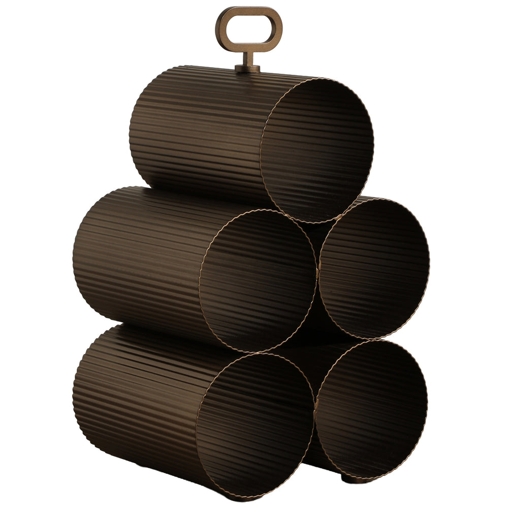 Mendocino 5 Bottle Wine Rack, Gold