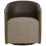 Leontine Swivel Lounge Chair, Gellar Earth/Eglinton Espresso