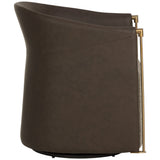 Leontine Swivel Lounge Chair, Gellar Earth/Eglinton Espresso