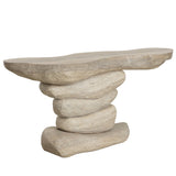 Torbay Console Table, Dune Travertine