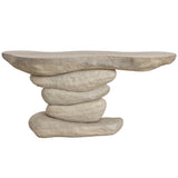 Torbay Console Table, Dune Travertine
