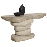 Torbay Console Table, Dune Travertine