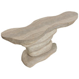 Torbay Console Table, Dune Travertine