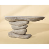 Torbay Console Table, Dune Travertine