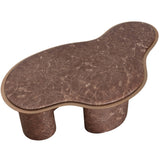 Isola Coffee Table, Mocha Marble Look-Furniture - Accent Tables-High Fashion Home
