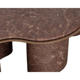 Isola Coffee Table, Mocha Marble Look-Furniture - Accent Tables-High Fashion Home
