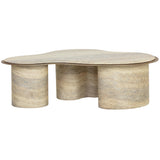 Isola Coffee Table, Sand Beige Travertine Look