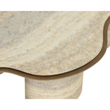 Isola Coffee Table, Sand Beige Travertine Look