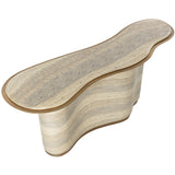 Isola Console Table, Natural Travertine Look