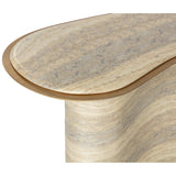 Isola Console Table, Natural Travertine Look