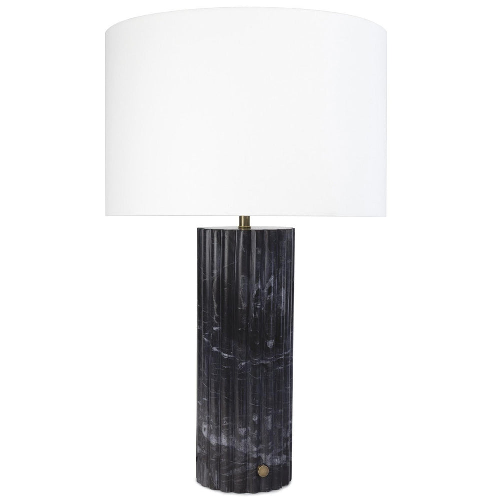 Tambour Marble Table Lamp, Black-Lighting-High Fashion Home