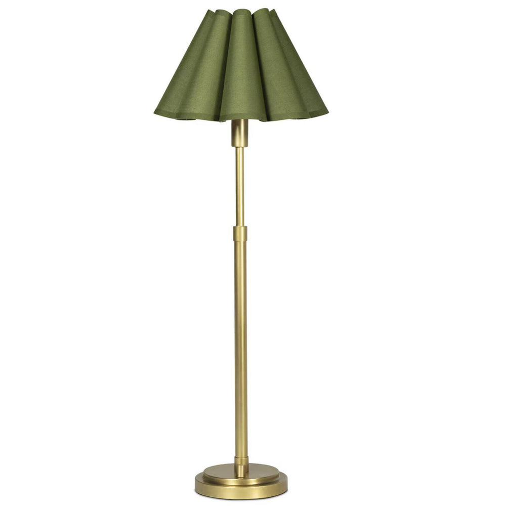 Polly Buffet Lamp, Natural Brass/Green