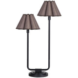 Polly Double Arm Table Lamp, Blackened Brass/Unber