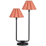 Polly Double Arm Table Lamp, Blackened Brass/Wild Poppy