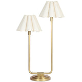Polly Double Arm Table Lamp, Natural Brass/Oyster