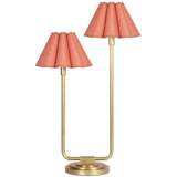 Polly Double Arm Table Lamp, Natural Brass/Wild Poppy