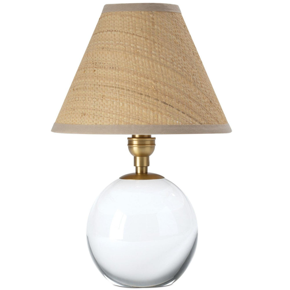 Giorgio Crystal Mini Lamp, Natural Brass/Rattan-Lighting-High Fashion Home