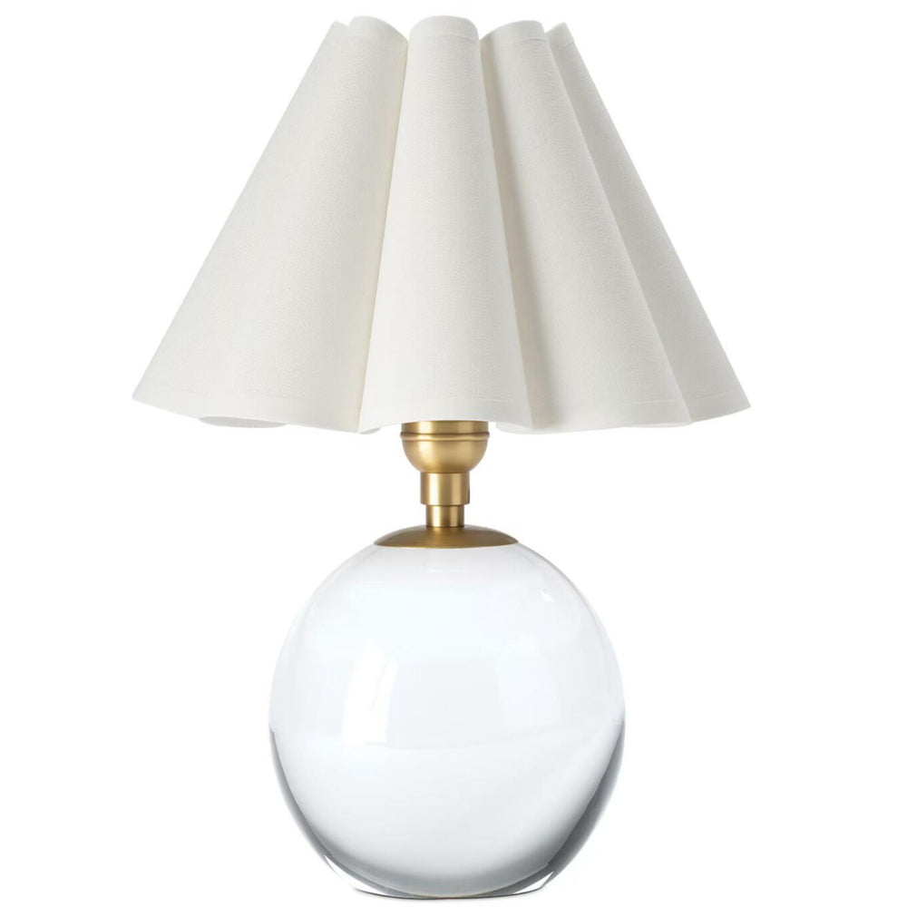 Giorgio Crystal Mini Lamp, Natural Brass/White-Lighting-High Fashion Home