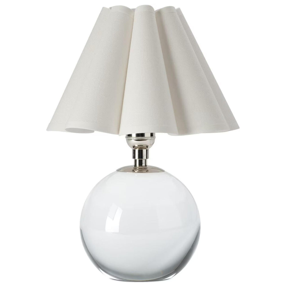 Giorgio Crystal Mini Lamp, Polished Nickel/White-Lighting-High Fashion Home