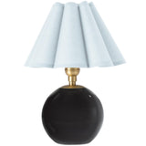 Giorgio Black Glass Lamp, MIsty Blue