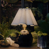 Giorgio Black Glass Lamp, MIsty Blue