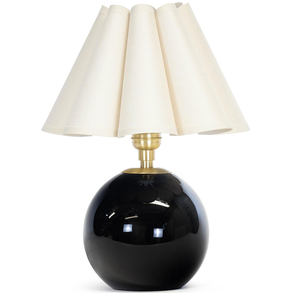 Giorgio Black Glass Lamp, Oyster