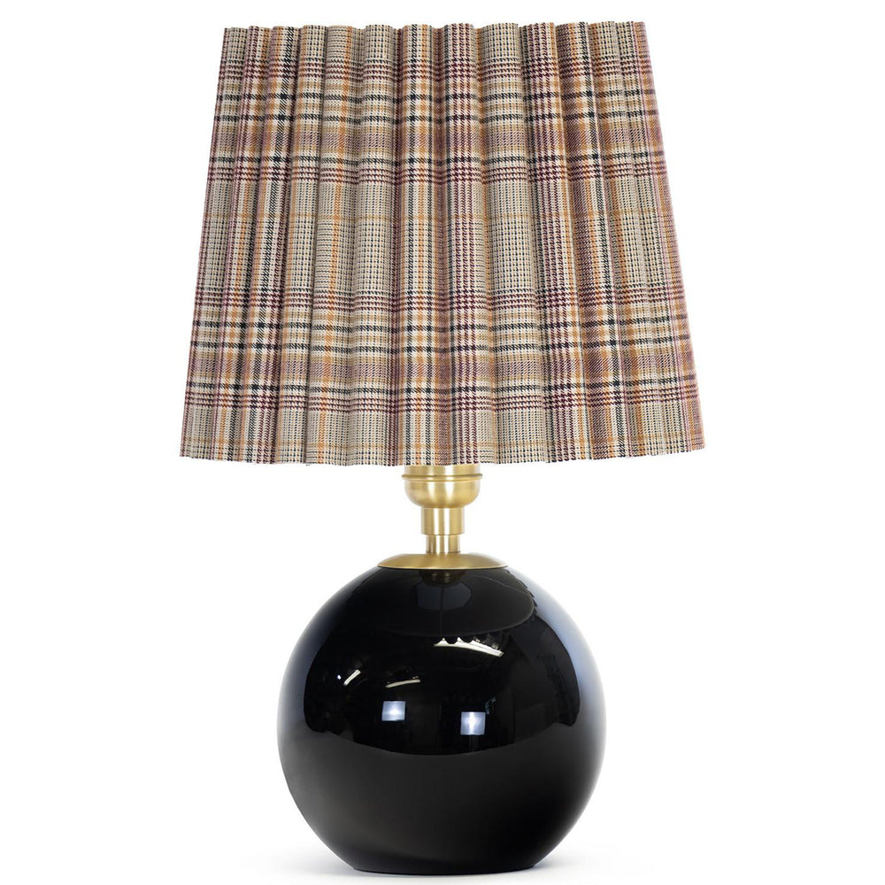 Giorgio Black Glass Lamp, Heritage Plaid