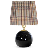 Giorgio Black Glass Lamp, Heritage Plaid