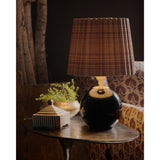 Giorgio Black Glass Lamp, Heritage Plaid