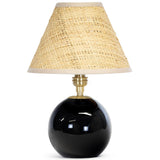 Giorgio Black Glass Lamp, Rattan