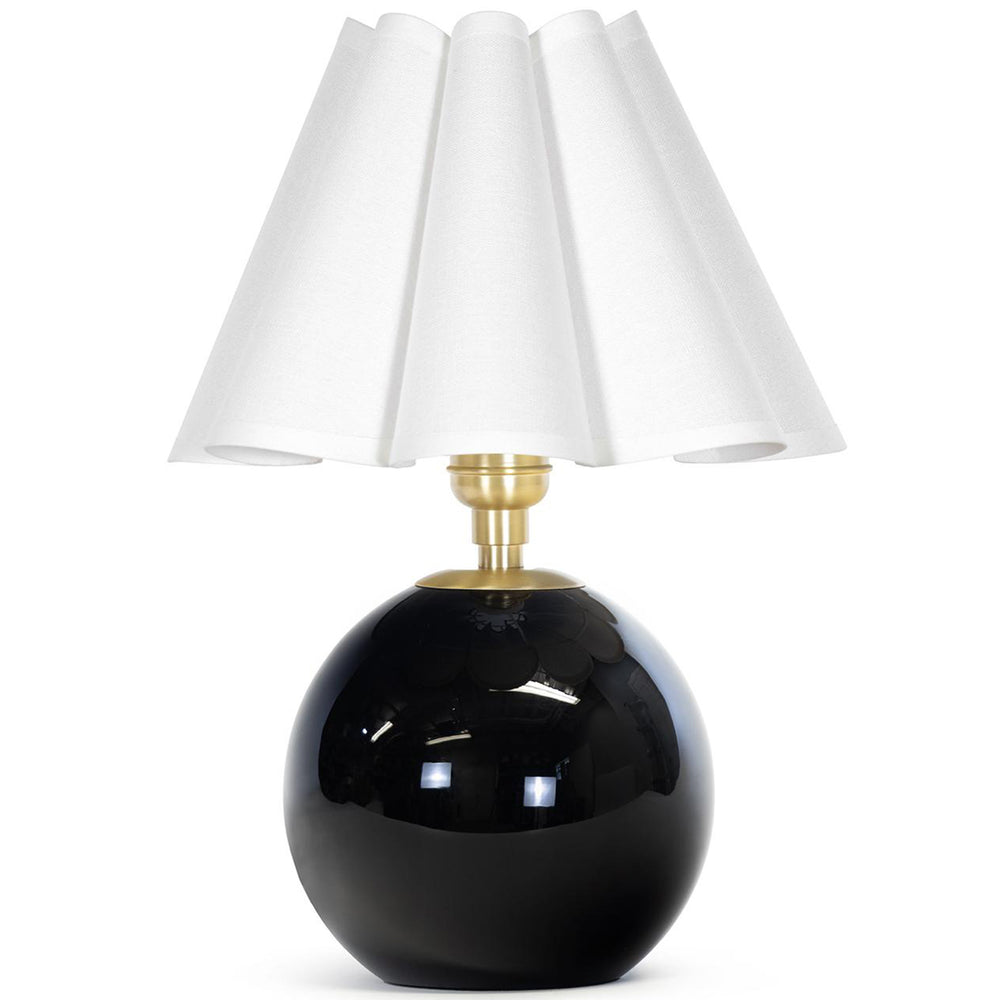Giorgio Black Glass Lamp, Linen