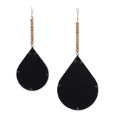 Teardrop Wall Mirrors, Gunmetal, Set of 2