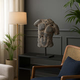 Cracked Male Torso Sculpture, Grey-Accessories-High Fashion Home