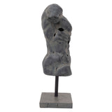 Cracked Male Torso Sculpture, Grey-Accessories-High Fashion Home