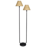 Polly Floor Lamp, Black/Rattan-Lighting-High Fashion Home
