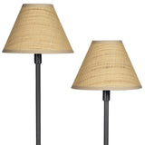 Polly Floor Lamp, Black/Rattan-Lighting-High Fashion Home
