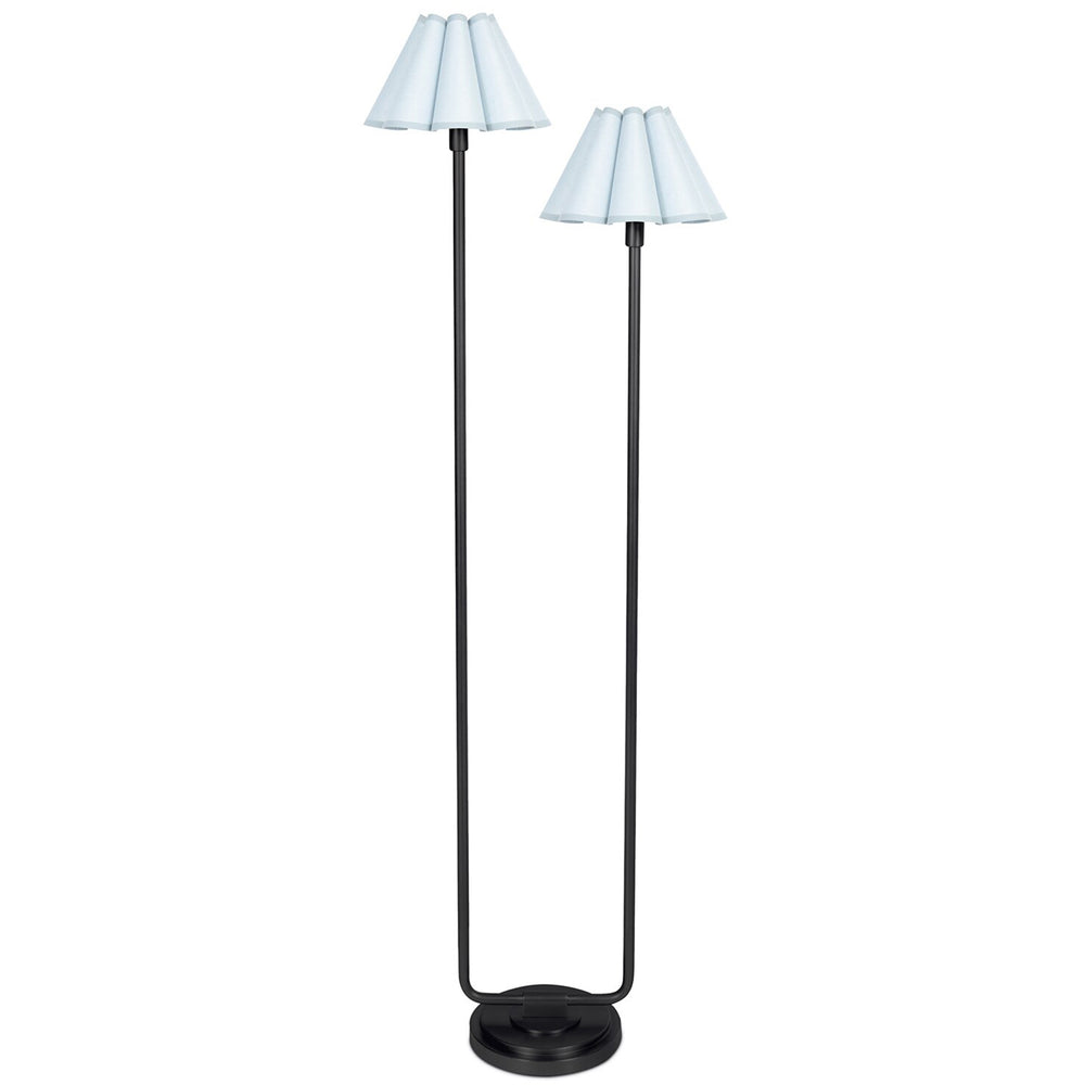 Polly Floor Lamp, Blackened Brass/Misty Blue