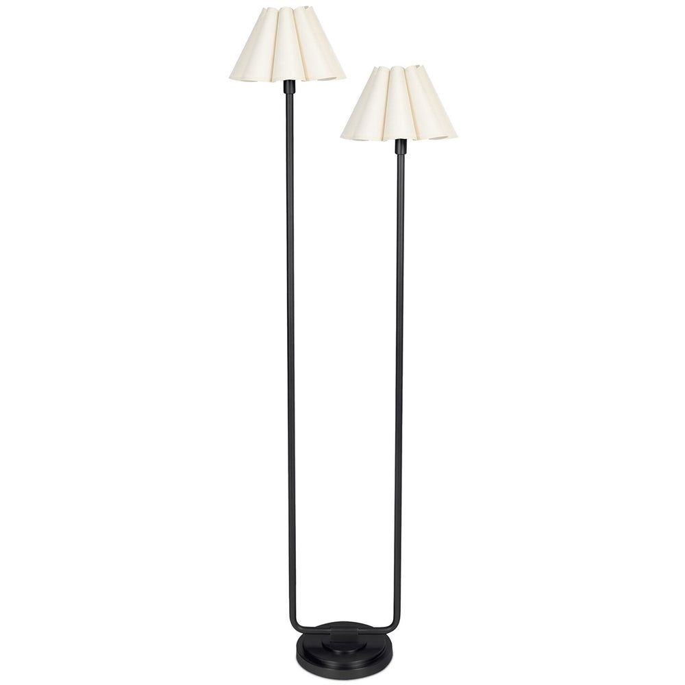 Polly Floor Lamp, Blackened Brass/Oyster