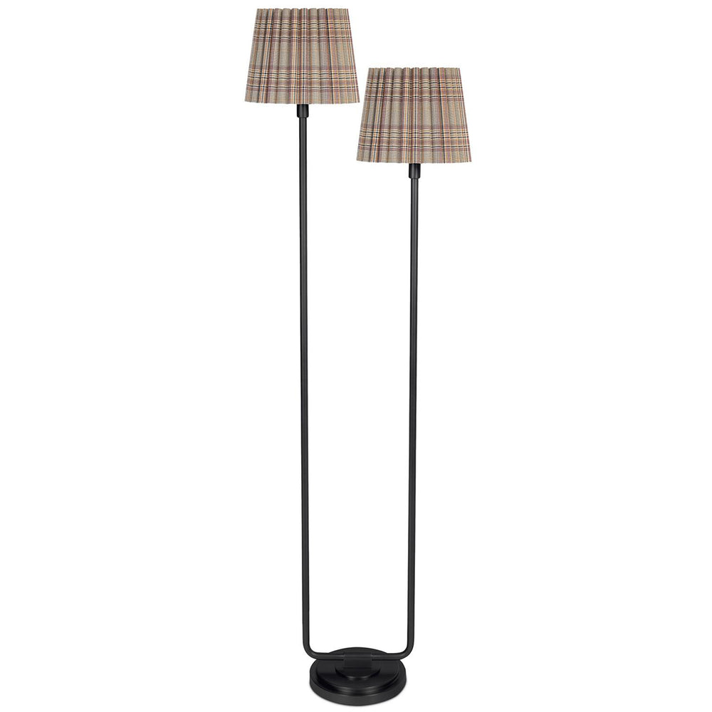 Polly Floor Lamp, Blackened Brass/Heritage Plaid