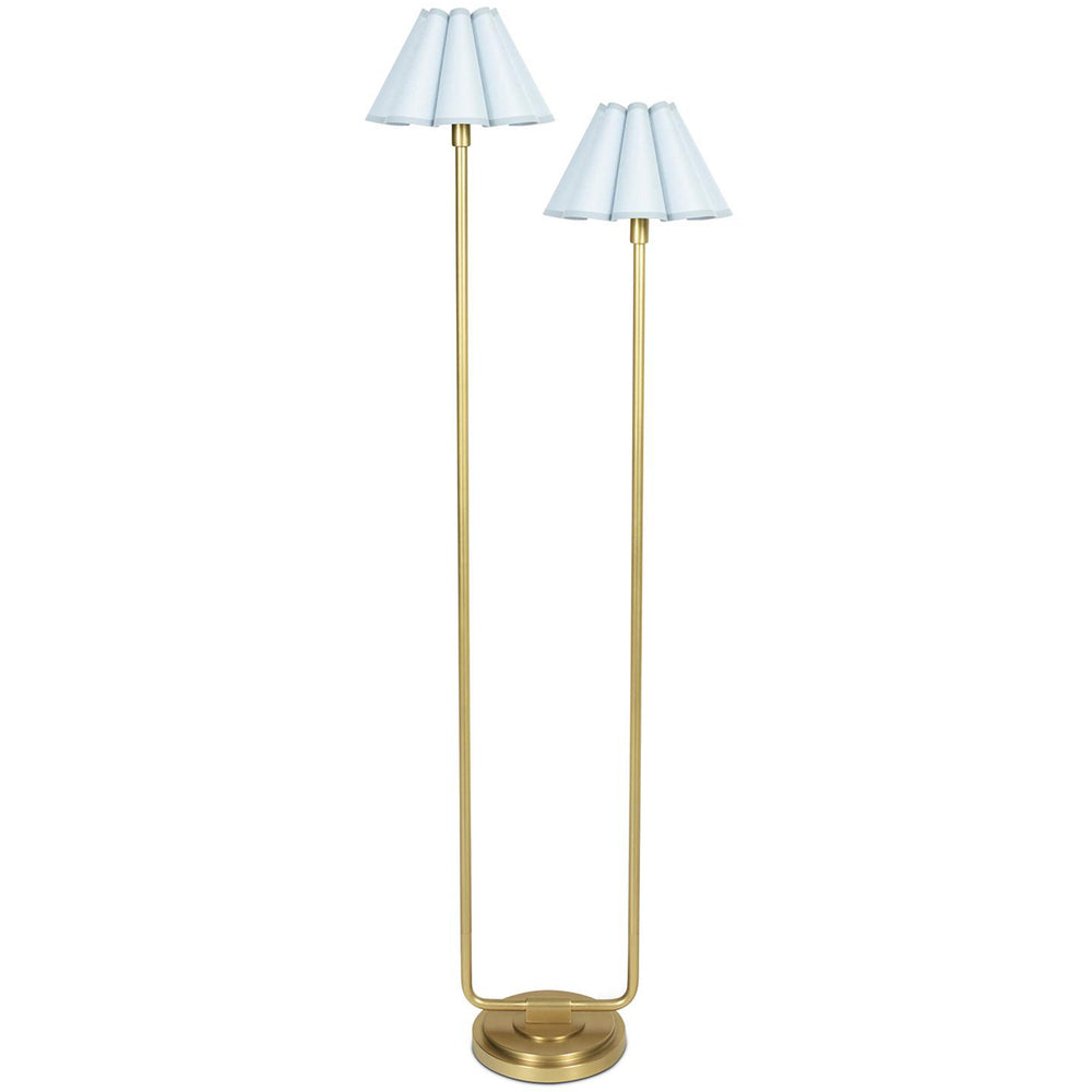 Polly Floor Lamp, Natural Brass/Misty Blue